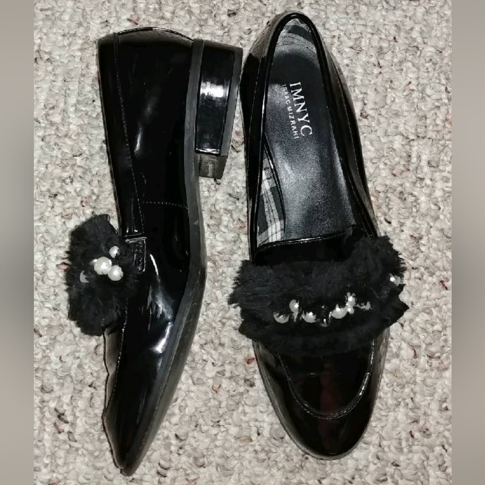 IMNYC black patent leather flats
